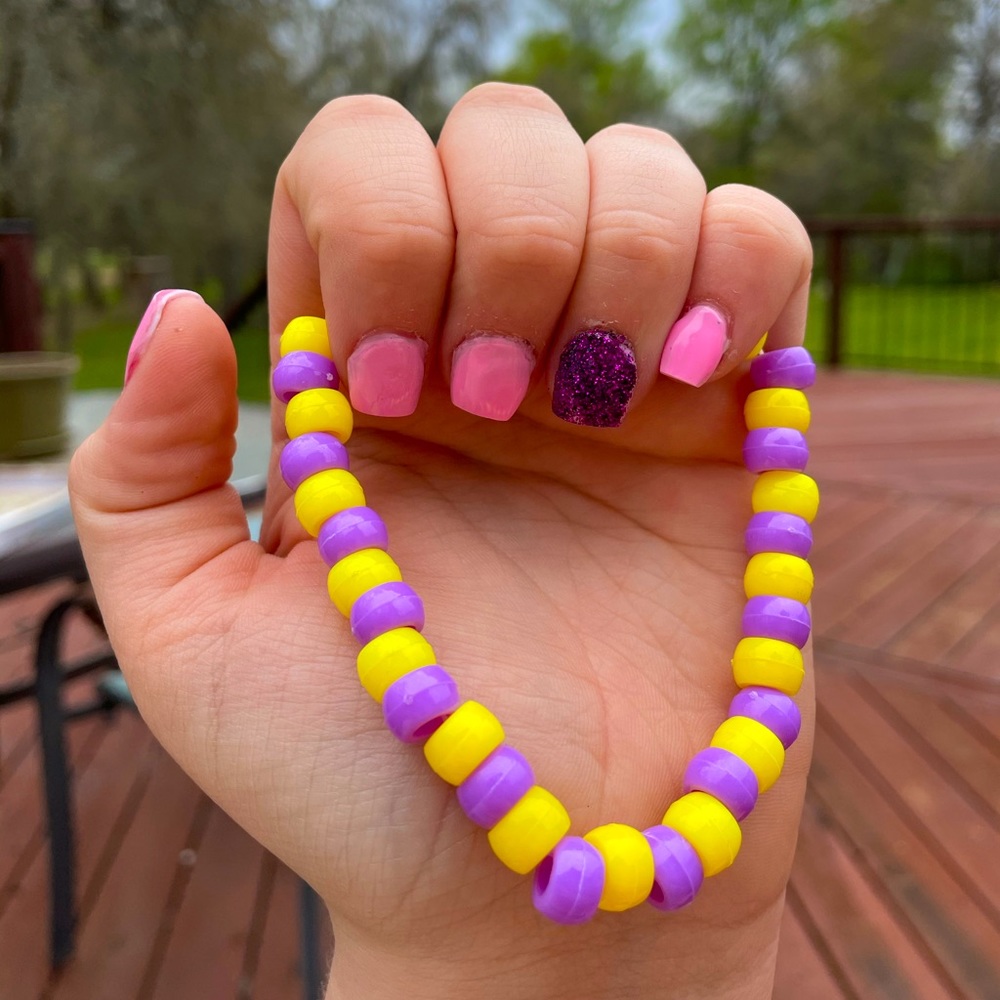 purple and yellow anklet!